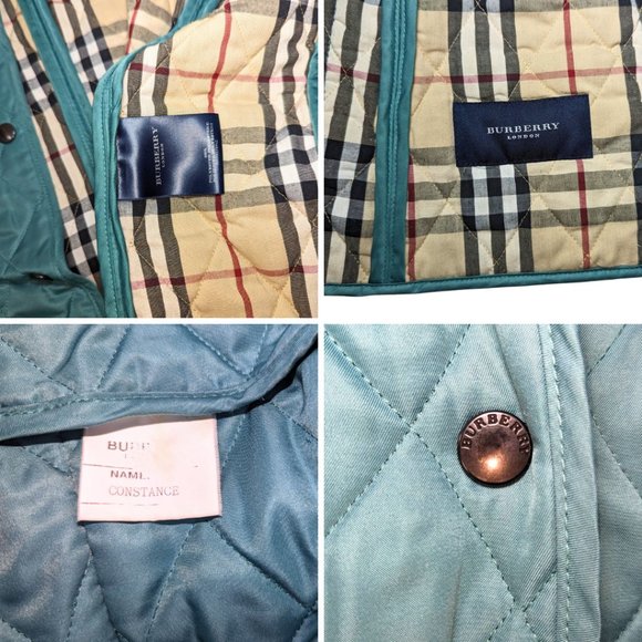 Burberry Women's XL 'Constance' Green Quilted Button Front Jacket - Picture 11 of 15